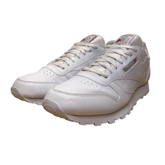 Reebok Classic Men’s All White Leather Lace-Up Casual Athletic Sneakers Size 15 - Picture 3 of 8